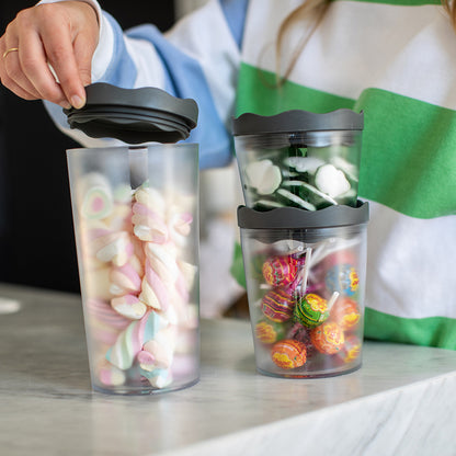 Storage jars koziol Prince set of 3, Oslo col. nature ash grey