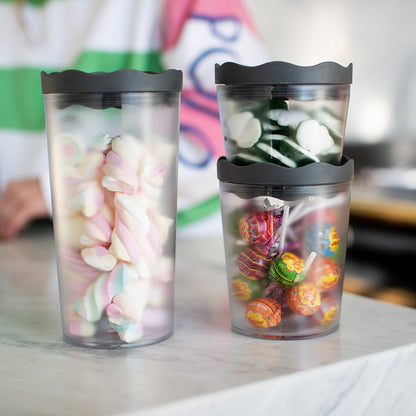 Storage jars koziol Prince set of 3, Oslo col. nature ash grey