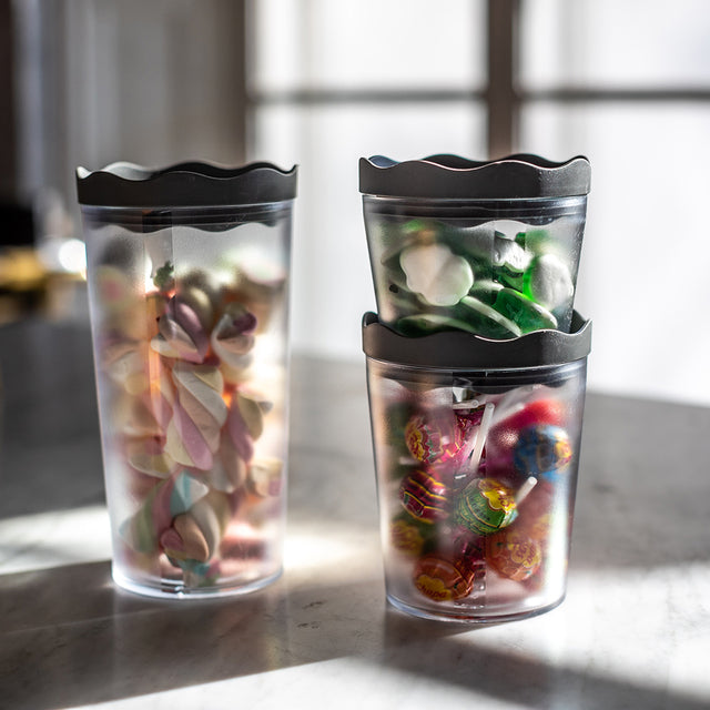 Storage jars koziol Prince set of 3, Oslo col. nature ash grey