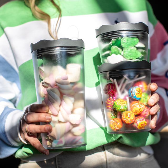 Storage jars koziol Prince set of 3, Oslo col. nature ash grey