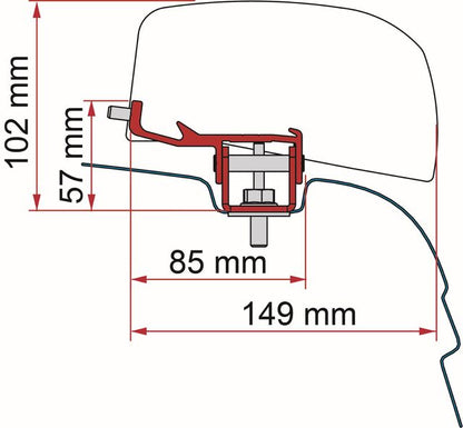 Awning adapter kit suitable for Nissan NV350 black