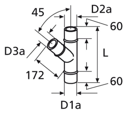 Branch piece 80/80/80 45 GR