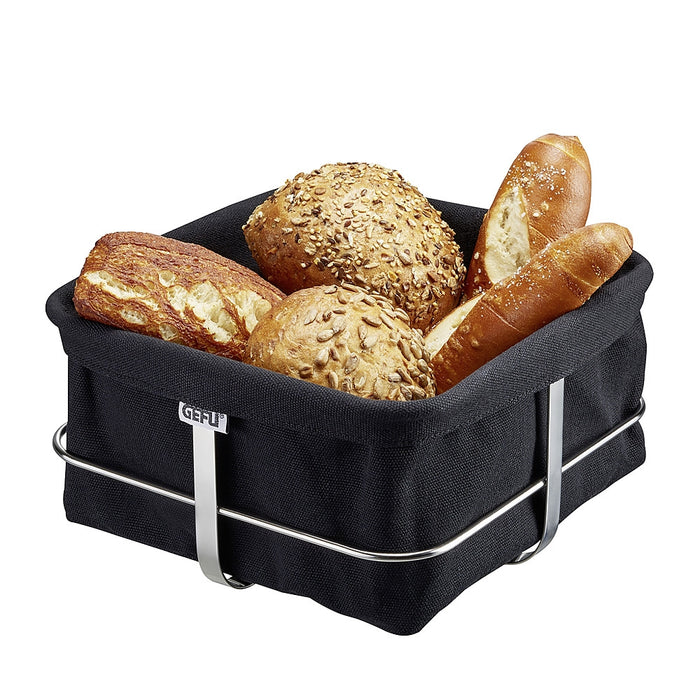 Duonos krepšelio priešpiečiai, kvadratiniai, juodi