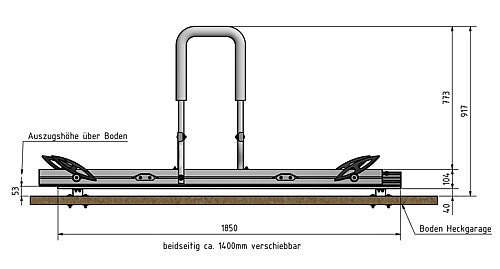 Galinis garažo dviračių laikiklis Slide Move HG 66200