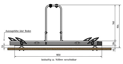 Galinis garažo dviračių laikiklis Weih Slide Move HG-250