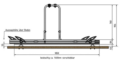 Galinis garažo dviračių laikiklis Weih Slide Move HG-250