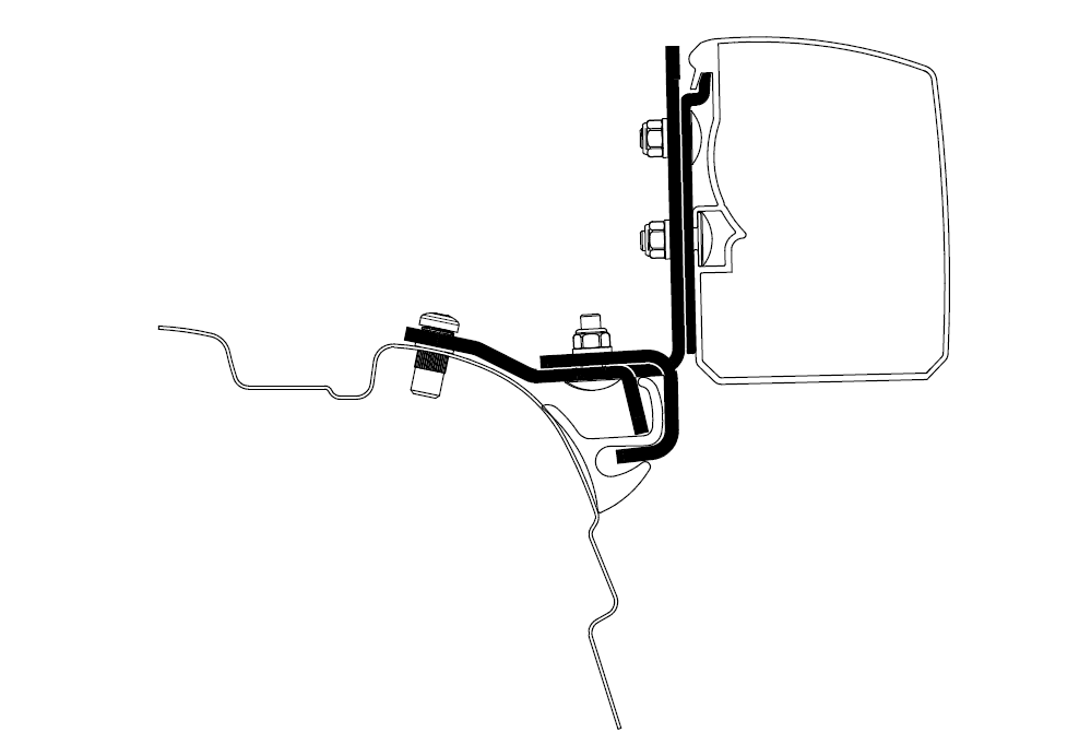 Adapteris sieninei markizei Omnistor 3200 VW T5/T6 Miniven Brandrup Rail _LHD_