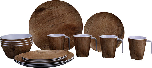 Indų rinkinys melaminas Nature Line Teak 16 vnt.