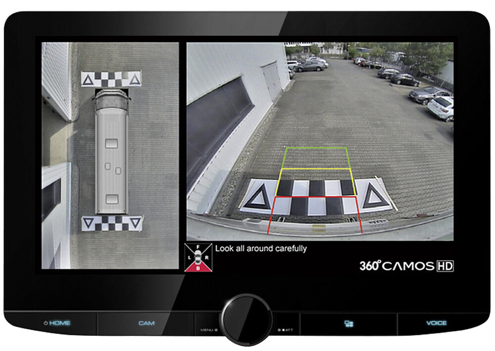 Atbulinės eigos vaizdo sistema 360°, DMX9720XDS, HD su Kenwood, juoda spalva
