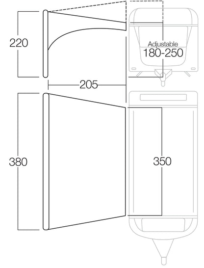 Tentas Vango Air Beam Sky Canopy, skirtas karavanams ir nameliams ant ratų