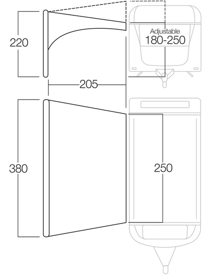 Tentas Vango Air Beam Sky Canopy, skirtas karavanams ir nameliams ant ratų