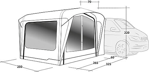 Autobuso tentas Crossville 250A, žalias