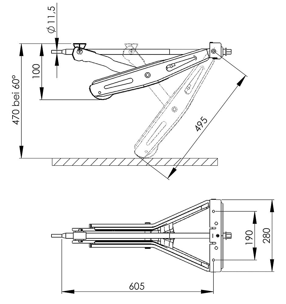 Įstumiama atrama Plus 1000 kg/short