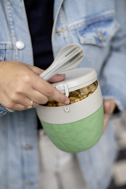 Bento dėžutė BENTOBOX L natural lapų žalia