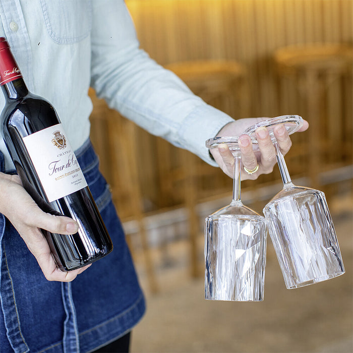 Vyno taurės KLUBAS Nr. 4, Superglas 300 ml 2 spalvų krištolo skaidrumo rinkinys